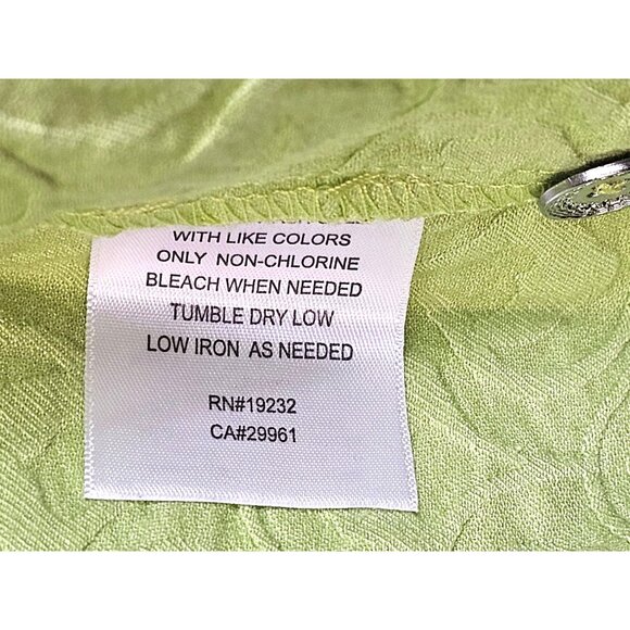 Vtg Alfred Dunner Sz16 Lime Green Textured Lightweight Jacket Roll Tab Sleeves - Picture 4 of 5